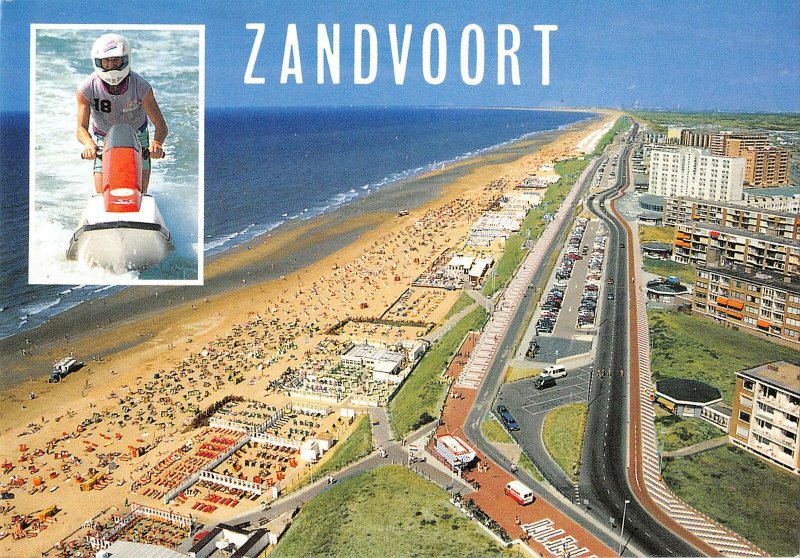 B109387 Netherlands Zandvoort Beach Promenade Plage Cars Voitures