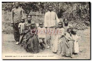 Old Postcard Negro Male black PP Missions of the Holy Spirit Young households...