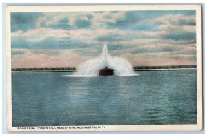 1915 Fountain Cobbs Hill Reservoir Lake River Rochester New York Posted Postcard 