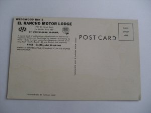 pre-1980 EL RANCHO MOTEL & RESTAURANT St. Petersburg FL Unused Postcard y7514