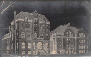 D96/ Albert Lea Minnesota Mn Real Photo RPPC Postcard c1910 College at Night