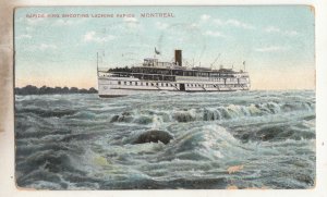 P3250 1908 postcard ship rapid king shooting lachine rapuds montreal canada