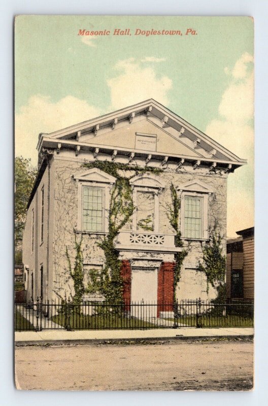 Masonic Hall Building Doylestown Pennsylvania PA UNP DB Postcard C18