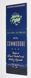 Hotel Commodore New York 20 Strike Matchbook Cover