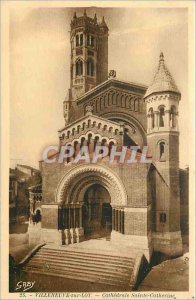 Old Postcard Villeneuve sur Lot Cathedrale Sainte Catherine