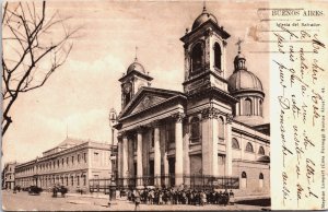 Argentina Buenos Aires Iglesia Del Salvador Vintage Postcard C092