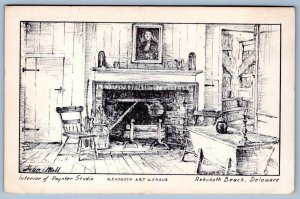 1960 REHOBOTH BEACH DELAWARE ART LEAGUE JOHN MOLL SKETCH PAYNTER STUDIO POSTCARD