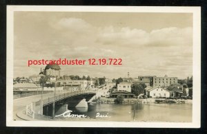 h2099 - AMOS Quebec 1940s Bridge & Street View. Real Photo Postcard