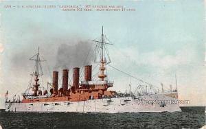 US Armored Cruiser California Military Battleship Writing on back 