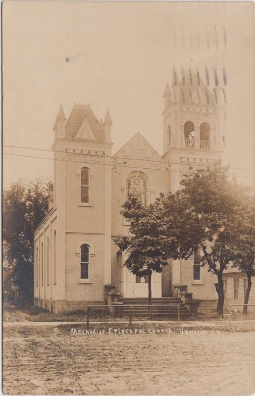 South Dakota SD Real Photo RPPC Postcard 1910 YANKTON Methodist Episcopal Church