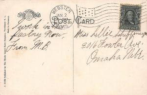 A. J. Bates Shoe Factory, Webster, Massachusetts, Early Postcard, used in 1909