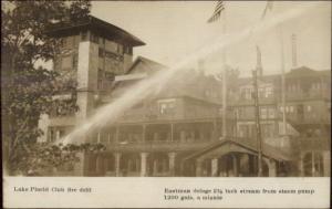 Lake Placid NY Fire Fighting Eastman Deluge 1200Gal/Min Real Photo Postcard