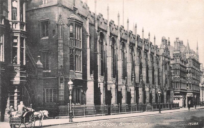 Grammar School, Birmingham, England, Early Postcard, Unused