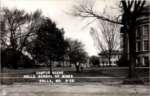 Real Photo Postcard Campus Scene at Rolla School of Mines in Rolla, Missouri
