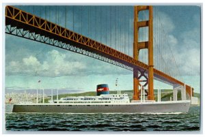 c1950's S.S. President Hoover American President Lines Yokohama Japan Postcard