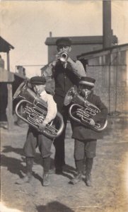 RPPC, Real Photo, Gem City Band, Three Horns, Quincy, IL,Old Post Card