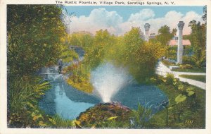Saratoga Springs NY, New York - Rustic Fountain at Village Park - WB