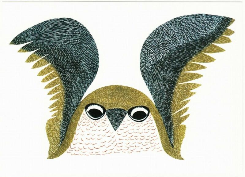 Curious Owl by Ohotaq Mikkigak Dorset Inuit Native American Art Postcard