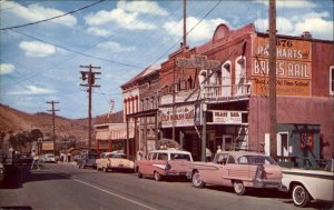 Virginia City Nevada NV Mining Town 1960s Cars Street Scene Vintage PC