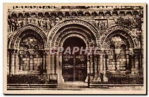 Poitiers - Church of Our Lady the Great Roman Portal - Old Postcard