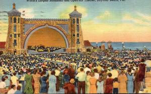 Florida Daytona Beach World's Largest Bandshell and Open Air Theater 195...