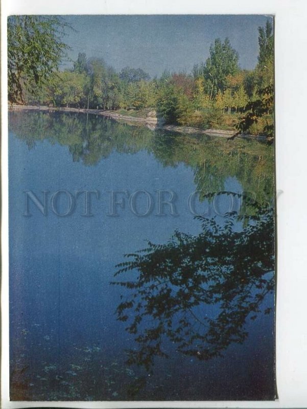 463983 USSR 1974 year Kazakhstan Alma-Ata lake in Gorky Park postcard