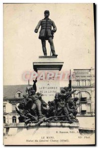 Old Postcard Le Mans Statue of General Chanzy detail