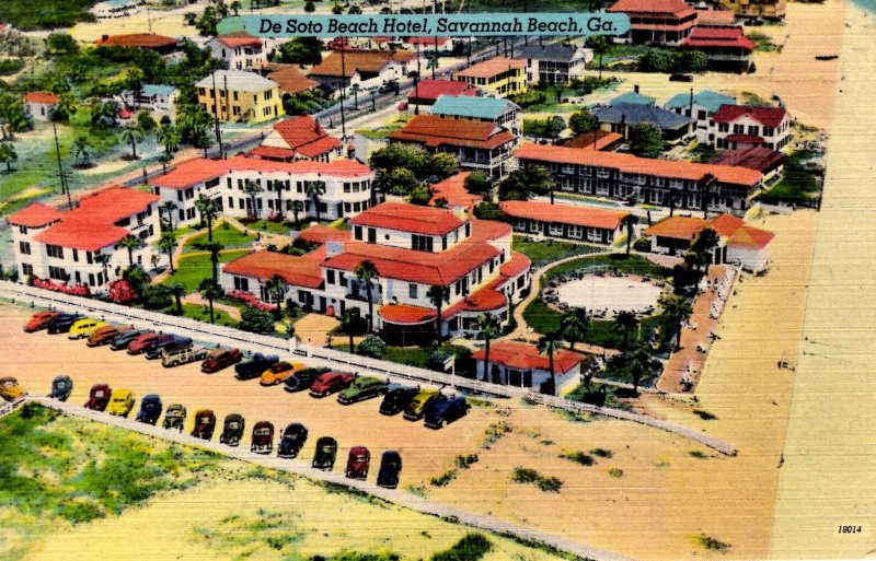 Savannah, Georgia - A view of the DeSoto Beach Hotel - in the 1940s