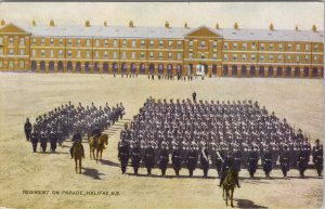 Regiment on Parade Halifax NS Nova Scotia Military Soldiers Unused Postcard H7