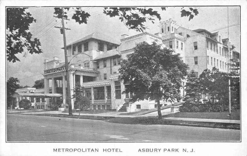 Asbury Park New Jersey Metropolitan Hotel Vintage Postcard AA49510