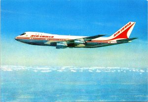 Postcard~Air India~Boeing 747~4x6~O1 