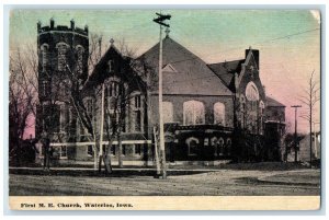 1912 First Methodist Episcopal Church Chapel Exterior Waterloo Iowa IA Postcard