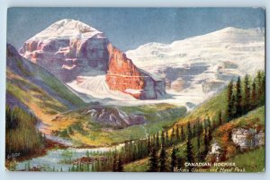 Banff Alberta Canada Postcard Victoria Glacier Hazel Park c1910 Oilette Tuck Art