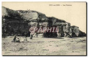 Old Postcard Luc Sur Mer Cliffs and Sea