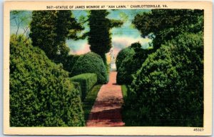 Postcard - Statue Of James Monroe At Ash Lawn, - Charlottesville, Virginia