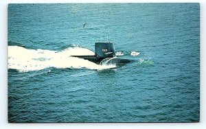 GROTON, CT Connecticut~ U.S.S. SKIPJACK NAVAL SUBMARINE c1960s  Postcard