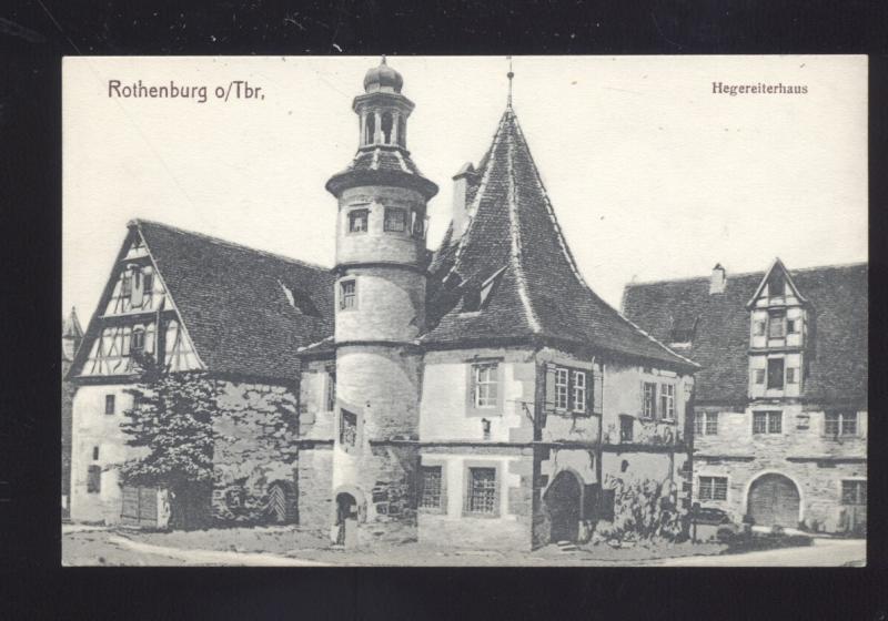 ROTHENBURG O TBR. HEGEREITERHAUS GERMANY ANTIQUE VINTAGE POSTCARD