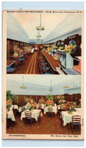 c1940's Manuel's Cafe and Restaurant Greensboro NC Multiview Vintage Postcard