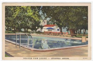 Beaver Dam Lodge Swimming Pool Littlefield Arizona linen postcard