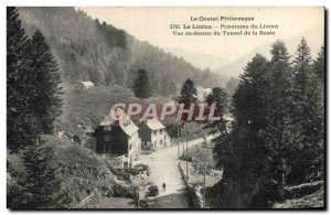 Old Postcard Panorama Lioran Lioran view above the road tunnel