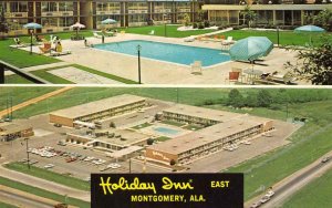 Holiday Inn, Montgomery, Alabama Swimming Pool ca 1960s Vintage Postcard