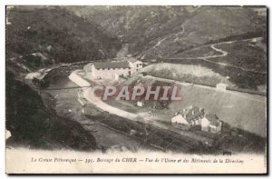 Old Postcard Dear Dam View of I & # 39Usine and the Department of Building