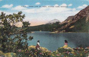 United States Montana Glacier Park Upper Lake St. Mary scenic postcard 