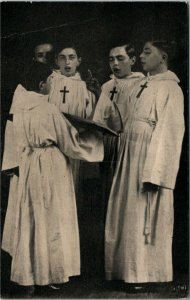 Postcard France Paris Catholic Boys Choir Little Singers of Paris ~1910 J6
