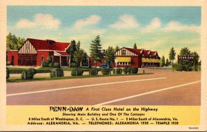 Virginia Alexandria Penn-Daw Hotel Curteich