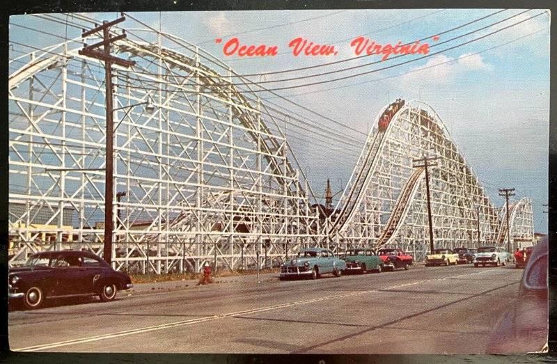 Vintage Postcard 1950's, The Rocket, Ocean View Amusements, Norfolk, Virginia (V