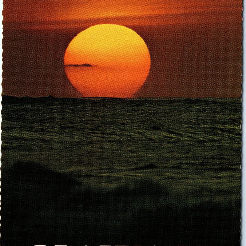 c1970s Oahu, HI Hawaii Sunset Golden Sun Evening Pacific Ocean 4x6 PC Vtg M16