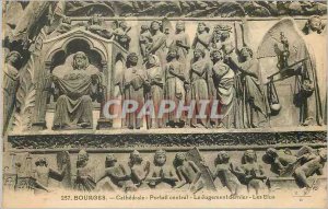 Old Postcard Bourges Cathedral Central Portal Last Judgment The Chosen