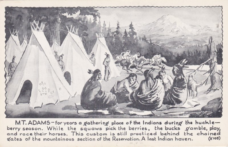 Washington Mount Adams Indians Gathering During Huckleberry Season