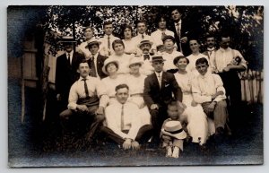 RPPC Fun Family Photo Lady In Glasses Man & Doll And Kid Two Faces Postcard Q22